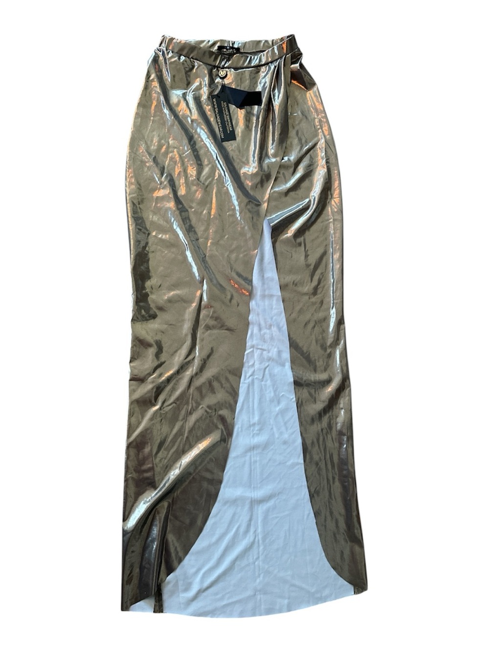 Sauvage Swimwear Metallic Gold Silver High-Slit‎ Skirt